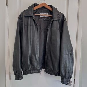 Pelle Studio 100% Leather soft black Bomber Jacket